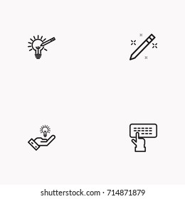 Set of Copy writing icons isolated