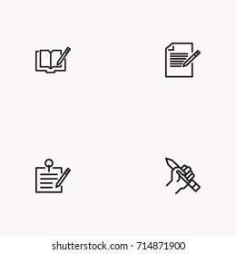 Set of Copy writing icons isolated