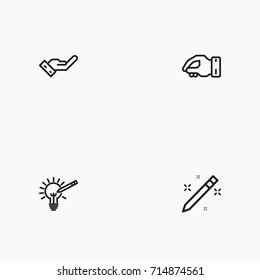 Set of Copy writing icons isolated
