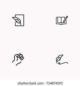 Set of Copy writing icons isolated