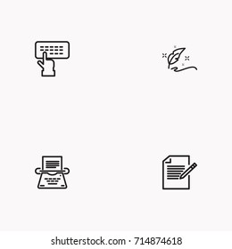 Set of Copy writing icons isolated