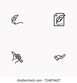 Set of Copy writing icons isolated