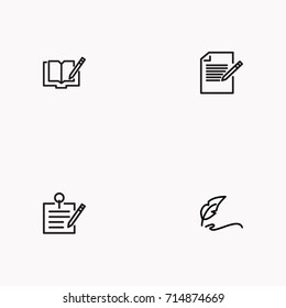 Set of Copy writing icons isolated