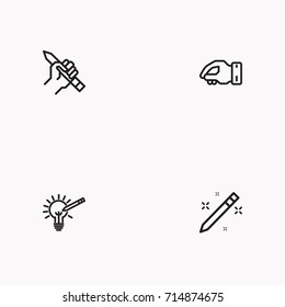 Set of Copy writing icons isolated
