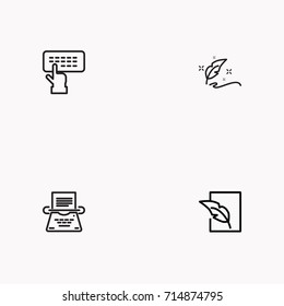 Set of Copy writing icons isolated
