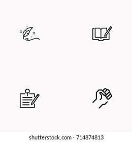 Set of Copy writing icons isolated