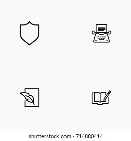 Set of Copy writing icons isolated