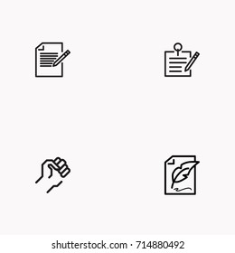 Set of Copy writing icons isolated