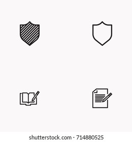 Set of Copy writing icons isolated