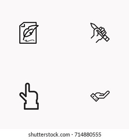 Set of Copy writing icons isolated