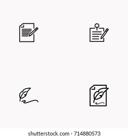 Set of Copy writing icons isolated