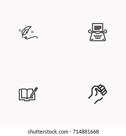 Set of Copy writing icons isolated