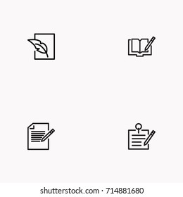 Set of Copy writing icons isolated