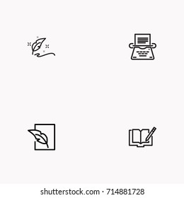 Set of Copy writing icons isolated