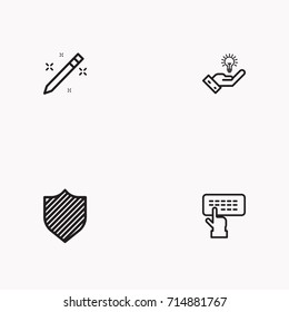 Set of Copy writing icons isolated