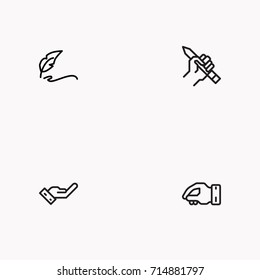 Set of Copy writing icons isolated