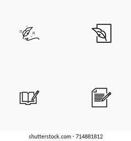 Set of Copy writing icons isolated