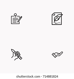 Set of Copy writing icons isolated