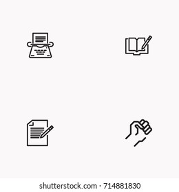 Set of Copy writing icons isolated
