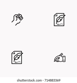 Set of Copy writing icons isolated