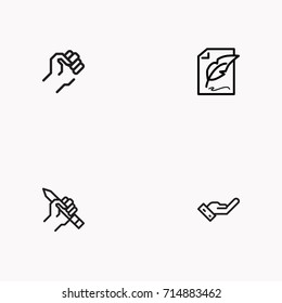 Set of Copy writing icons isolated