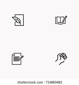 Set of Copy writing icons isolated