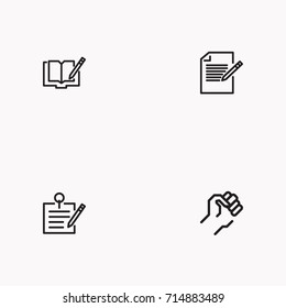 Set of Copy writing icons isolated