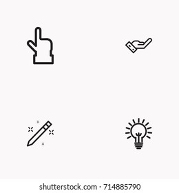 Set of Copy writing icons isolated