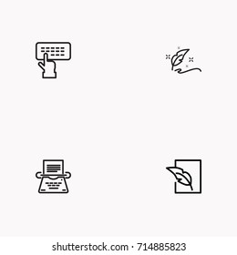 Set of Copy writing icons isolated
