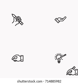 Set of Copy writing icons isolated