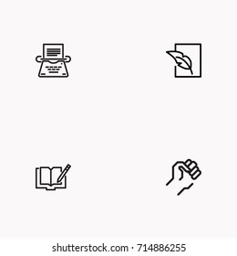 Set of Copy writing icons isolated