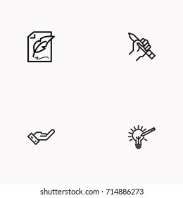 Set of Copy writing icons isolated