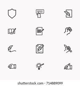 Set of Copy writing icons isolated