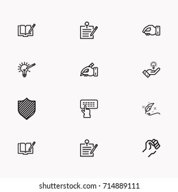 Set of Copy writing icons isolated