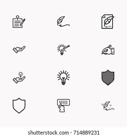 Set of Copy writing icons isolated