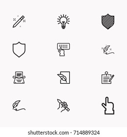 Set of Copy writing icons isolated