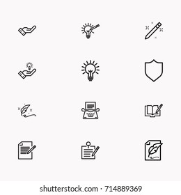 Set of Copy writing icons isolated
