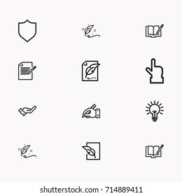 Set of Copy writing icons isolated
