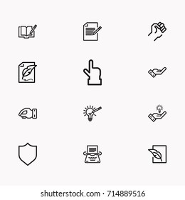 Set of Copy writing icons isolated