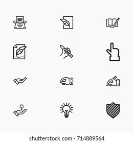 Set of Copy writing icons isolated