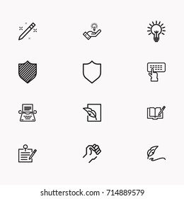 Set of Copy writing icons isolated