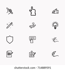 Set of Copy writing icons isolated