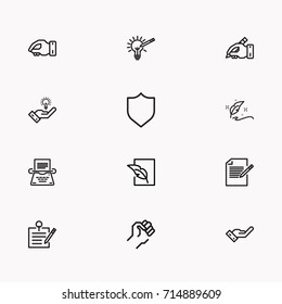 Set of Copy writing icons isolated