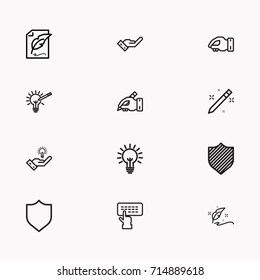 Set of Copy writing icons isolated