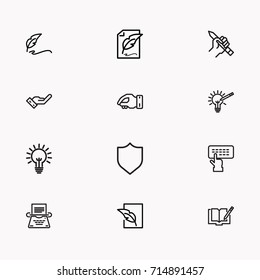 Set of Copy writing icons isolated