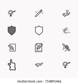 Set of Copy writing icons isolated