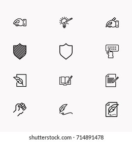 Set of Copy writing icons isolated