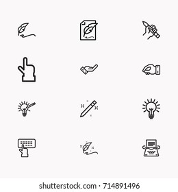 Set of Copy writing icons isolated