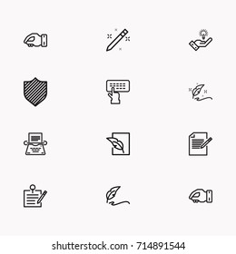 Set of Copy writing icons isolated
