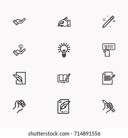 Set of Copy writing icons isolated